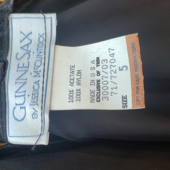 Gunne Sax Black Brocade Lace Detail Formal Dress 5 - Picture 5 of 7